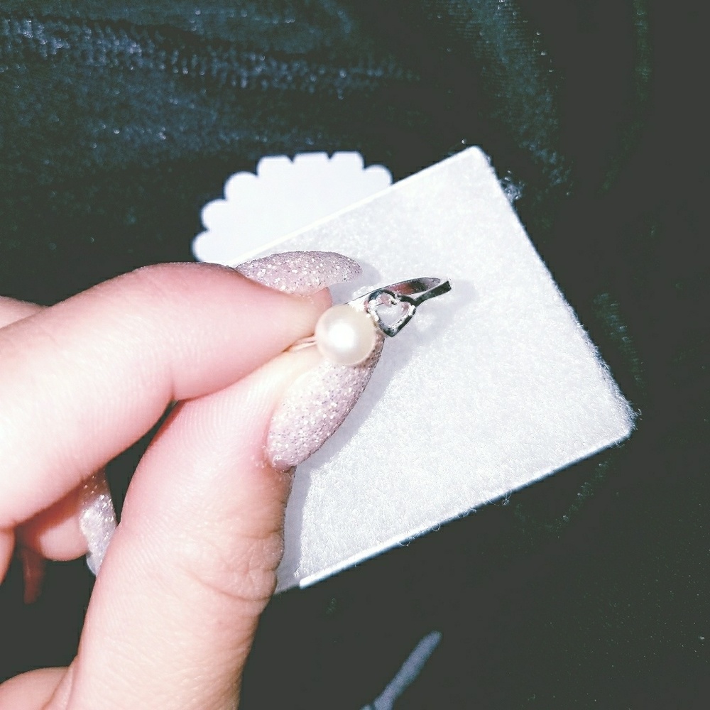 Silver Pearl Heart Fashion Ring